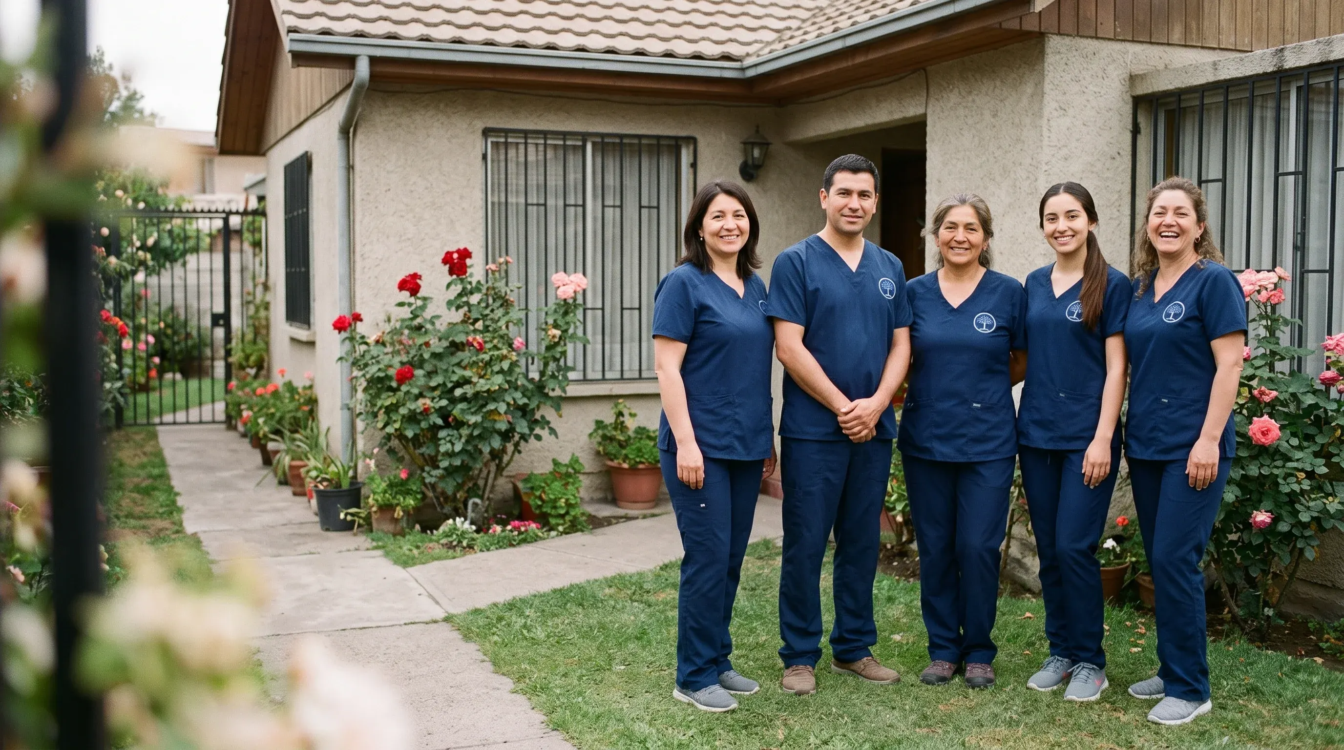 Equipo de Hogar Nueva Vida en el jardín